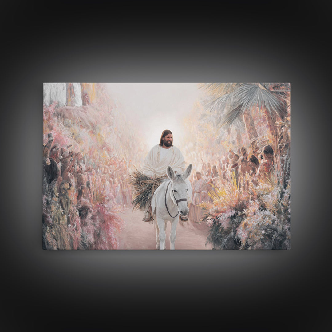 City Gate Hosanna - Framed Canvas Print - Christian Wall Art - Christian Art Canvas - Vintage Christian Art - Jesus Painting - Christian Gi