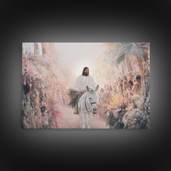 City Gate Hosanna - Framed Canvas Print - Christian Wall Art - Christian Art Canvas - Vintage Christian Art - Jesus Painting - Christian Gi