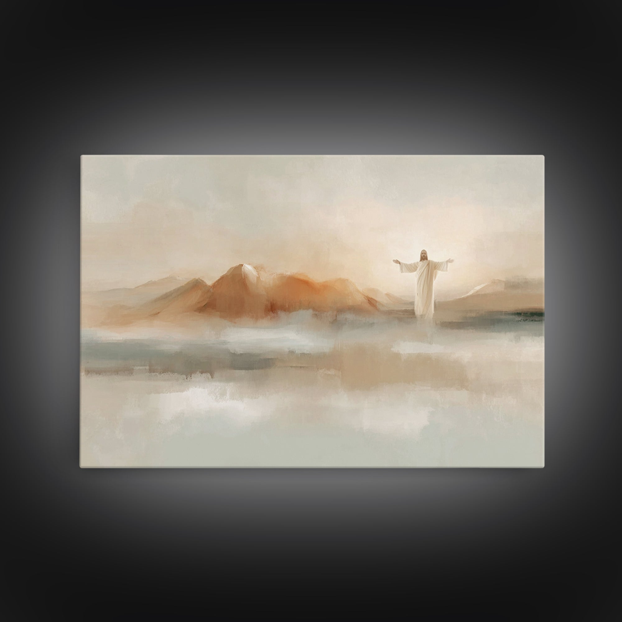 Hills Of Mercy – Framed Canvas Print – Christian Art Canvas – Minimalist Christian Art – Jesus Painting – Christian Wall Art – Christian De