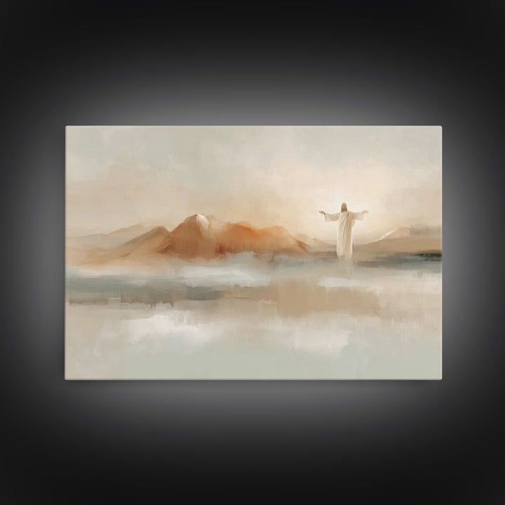 Hills Of Mercy – Framed Canvas Print – Christian Art Canvas – Minimalist Christian Art – Jesus Painting – Christian Wall Art – Christian De