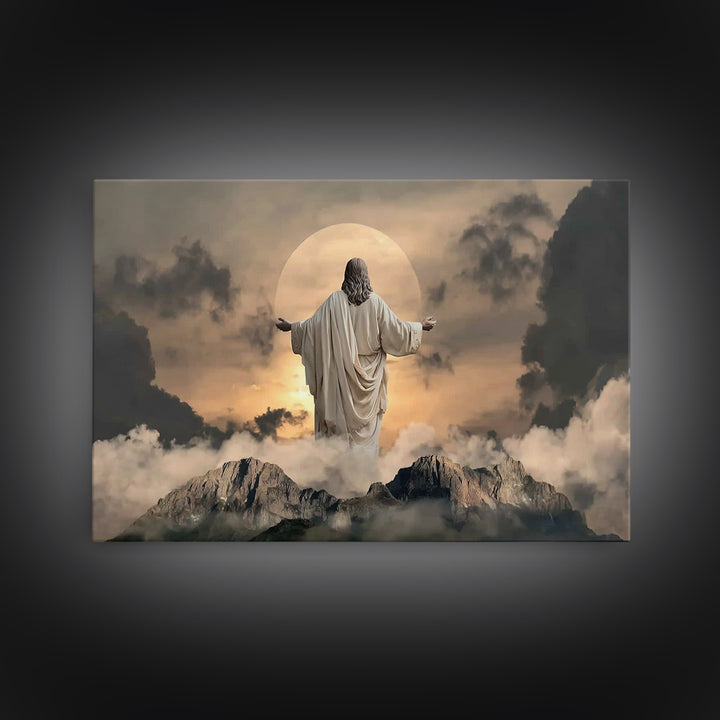 Divine Horizon Light – Framed Canvas Print – Jesus Painting – Christian Art Canvas – Christian Wall Art – Moody Christian Art – Christian G