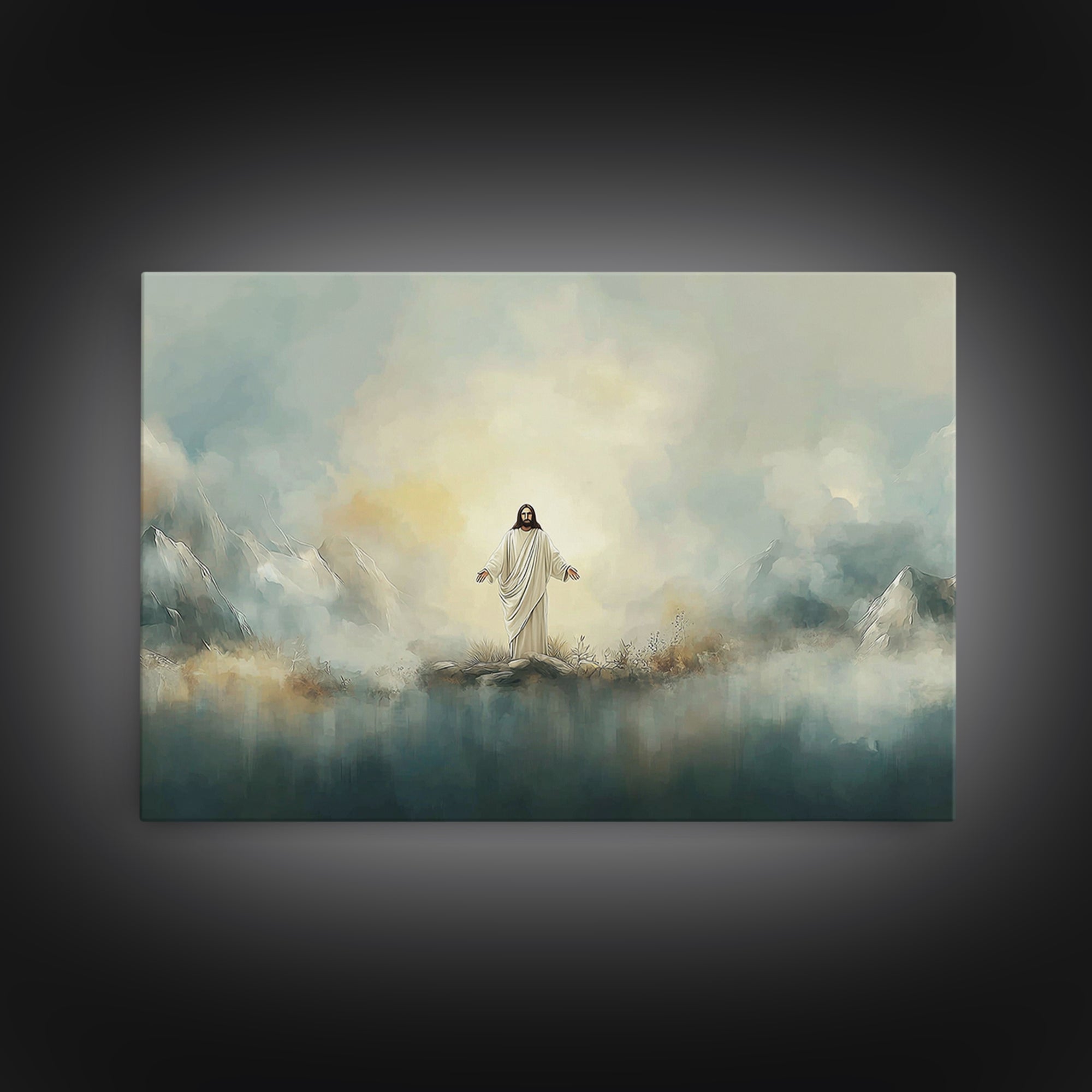 Glory On The Heights – Framed Canvas Print – Christian Art Canvas – Christian Painting – Jesus Painting – Christian Wall Art – Large Christ