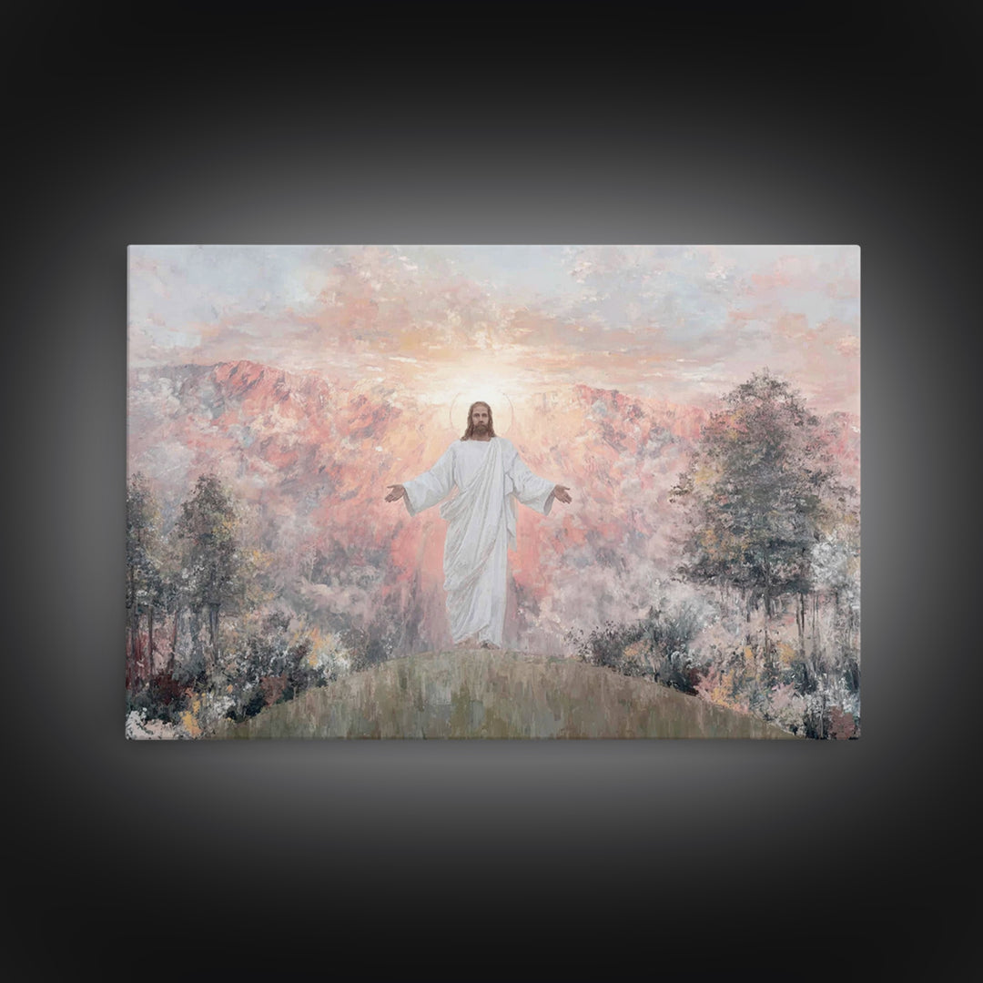 Radiant Summit Grace – Framed Canvas Print – Christian Art Canvas – Jesus Painting – Christian Wall Art – Modern Christian Art – Christian