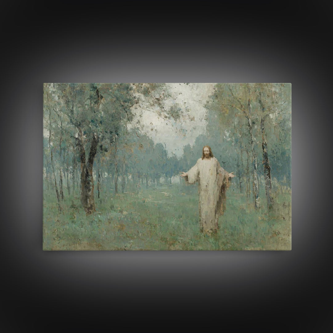 Soft Twilight Bloom – Framed Canvas Print – Christian Art – Jesus Painting – Christian Art Work – Subtle Christian Art – Christian Christma