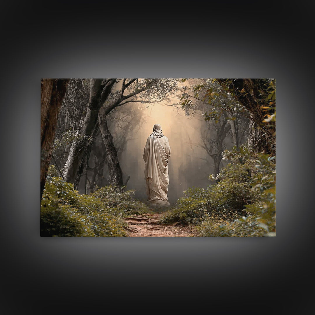Luminous Rising Hope – Framed Canvas Print – Christian Christmas Art – Jesus Painting – Christian Art Print – Moody Christmas Art – Christi