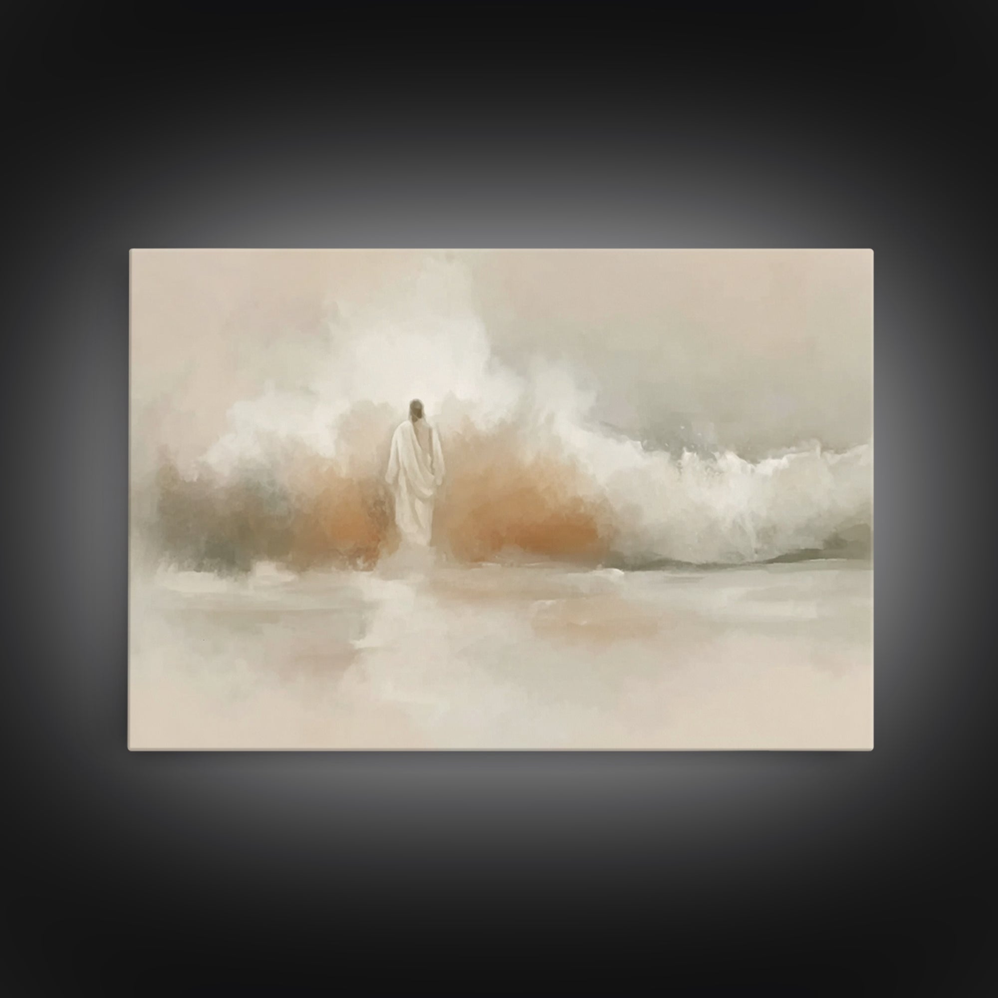 Eternal Calm Shore – Framed Canvas Print – Christian Art Canvas – Christian Wall Art – Jesus Painting – Subtle Christian Art – Christmas Ar