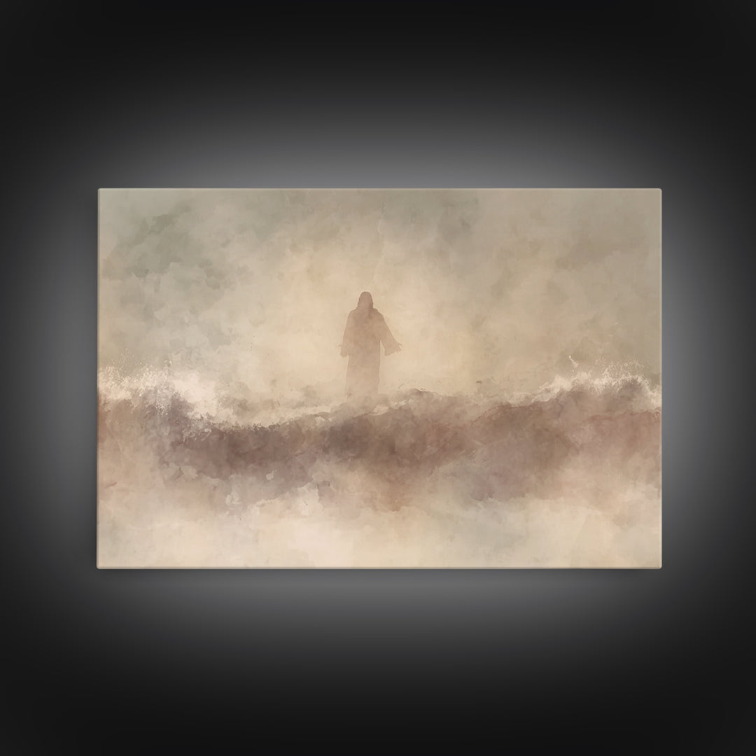 Dawn Of Hope, Framed Canvas Print, Christian Art Canvas, Christian Wall Art, Jesus Painting, Minimalist Christian Art, Christmas Art