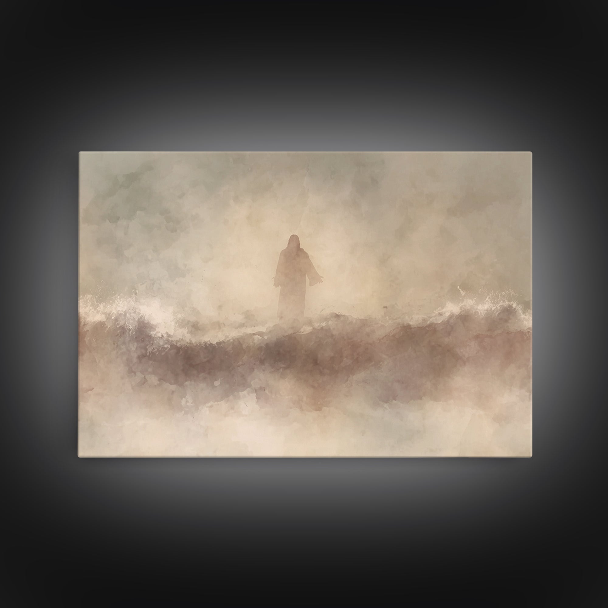 Dawn Of Hope, Framed Canvas Print, Christian Art Canvas, Christian Wall Art, Jesus Painting, Minimalist Christian Art, Christmas Art