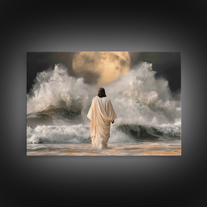 Heavenly Horizon | Framed Canvas Print | Christian Wall Art | Christian Art Canvas | Jesus Painting | Moody Christian Art | Christian Gift