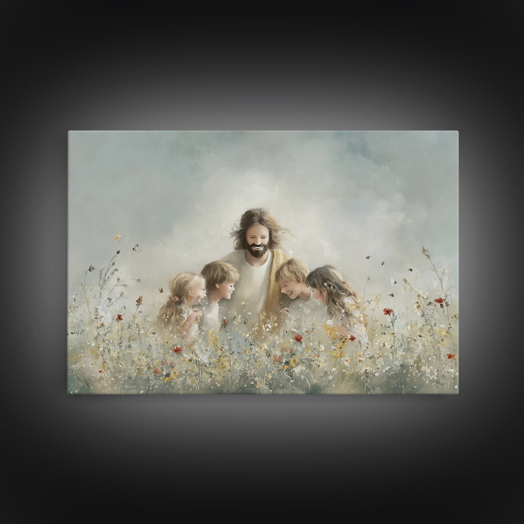 Celestial Pathway, Framed Canvas Print, Christian Art Canvas, Christian Wall Art, Jesus Painting, Modern Christian Art, Christian Christmas