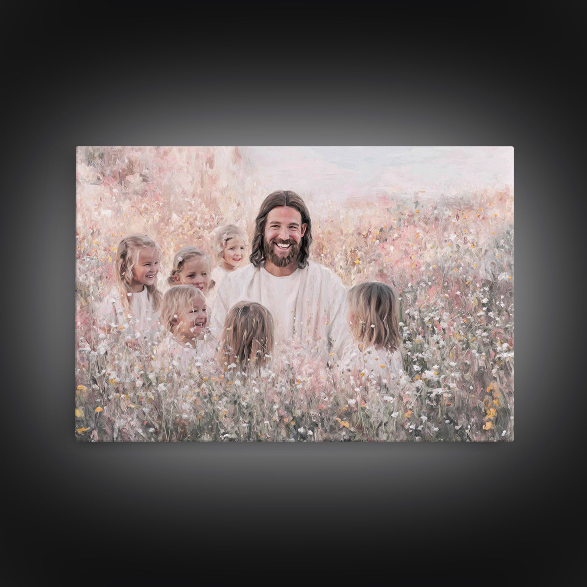 Garden Of Joy | Framed Canvas Print | Christian Wall Art | Christian Art Canvas | Jesus Painting | Christian Decor | Christian Art Gift