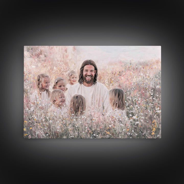 Garden Of Joy | Framed Canvas Print | Christian Wall Art | Christian Art Canvas | Jesus Painting | Christian Decor | Christian Art Gift