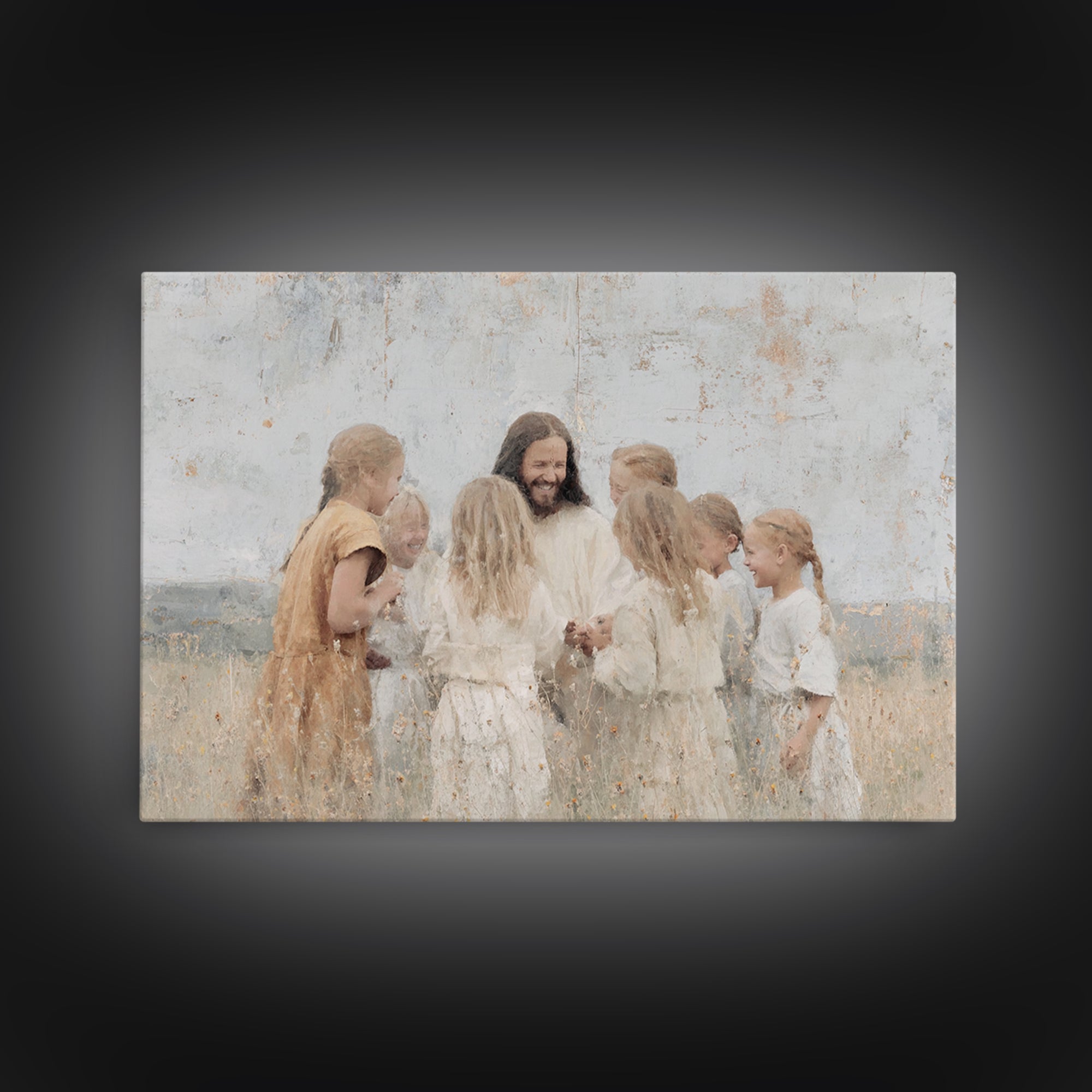 Garden Of Joy – Framed Canvas Print – Christian Wall Art – Jesus Painting – Christian Art Canvas – Christian Christmas Art – Christian Gift