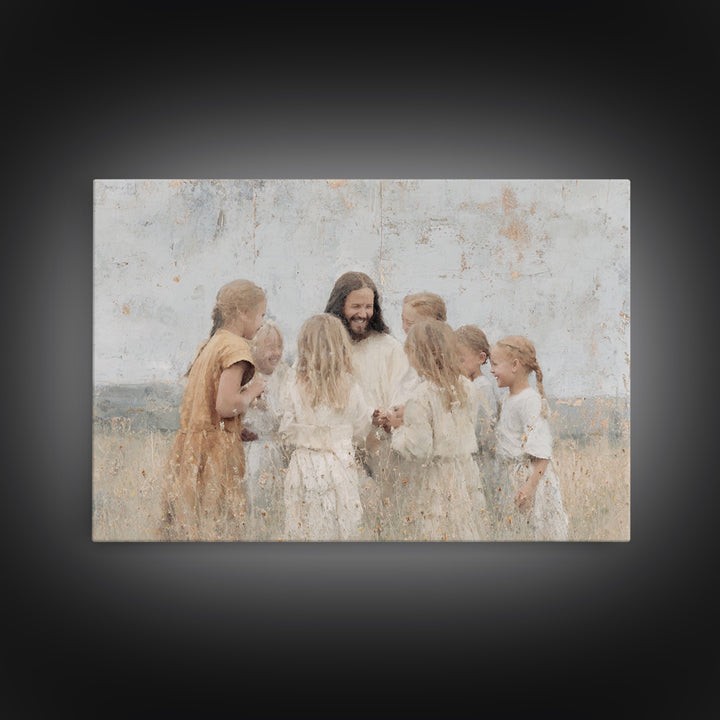 Garden Of Joy – Framed Canvas Print – Christian Wall Art – Jesus Painting – Christian Art Canvas – Christian Christmas Art – Christian Gift