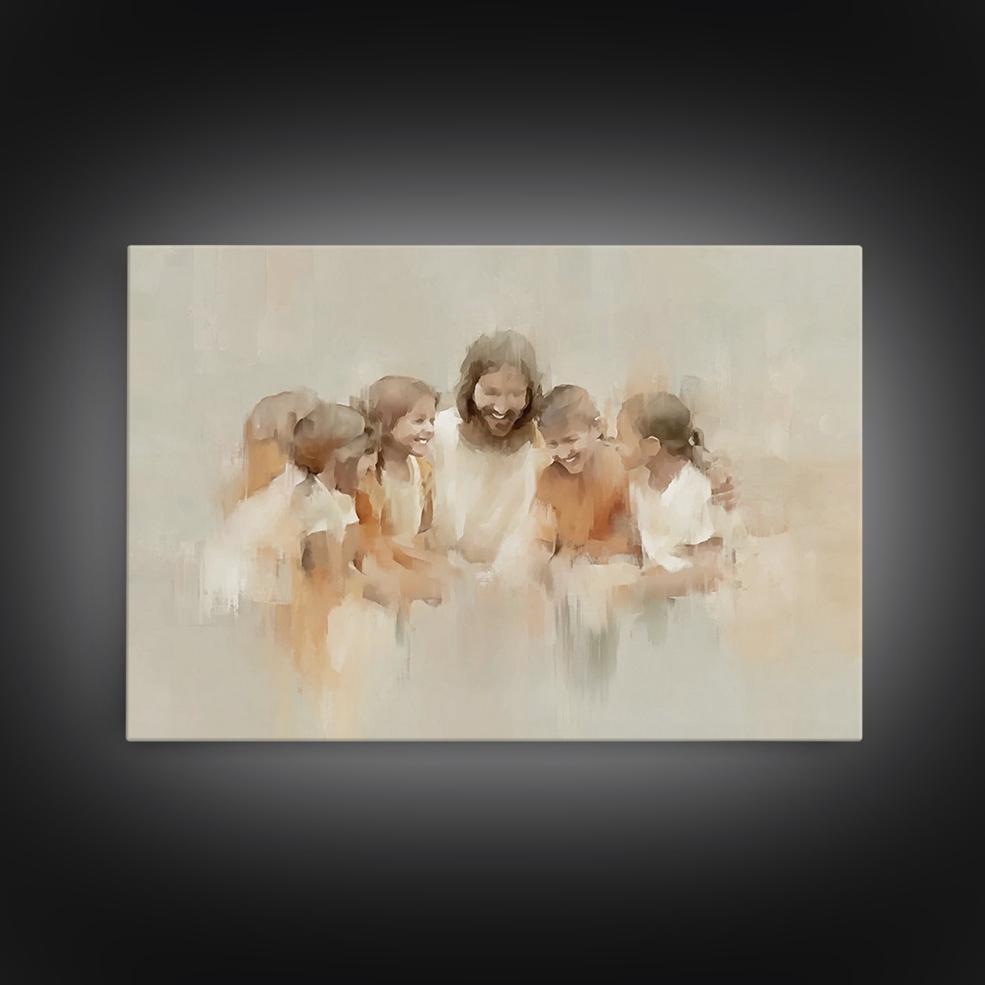 Circle Of Light | Framed Canvas Print | Christian Art Canvas | Jesus Painting | Christian Wall Art | Modern Christian Art | Christian Chris