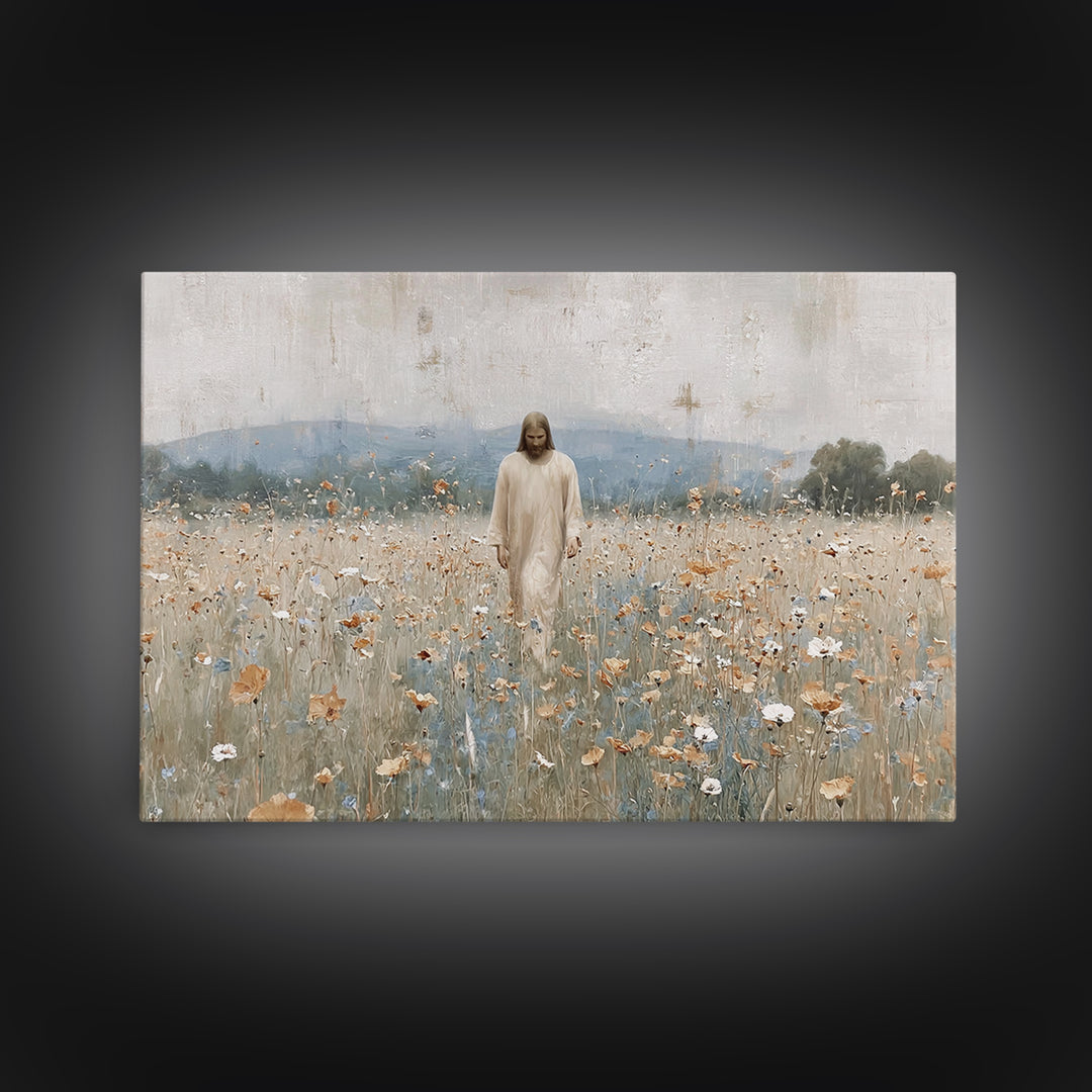 Path Of Grace | Framed Canvas Print | Christian Art | Christian Wall Art | Jesus Painting | Christian Art Canvas | Vintage Christian Art