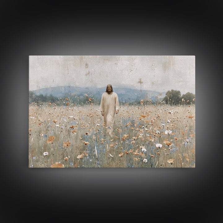 Path Of Grace | Framed Canvas Print | Christian Art | Christian Wall Art | Jesus Painting | Christian Art Canvas | Vintage Christian Art