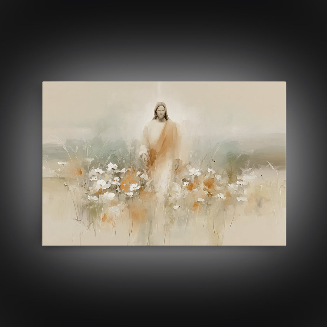Floral Redemption, Framed Canvas Print, Christian Wall Art, Christian Art Canvas, Jesus Painting, Christian Christmas Art, Modern Christian