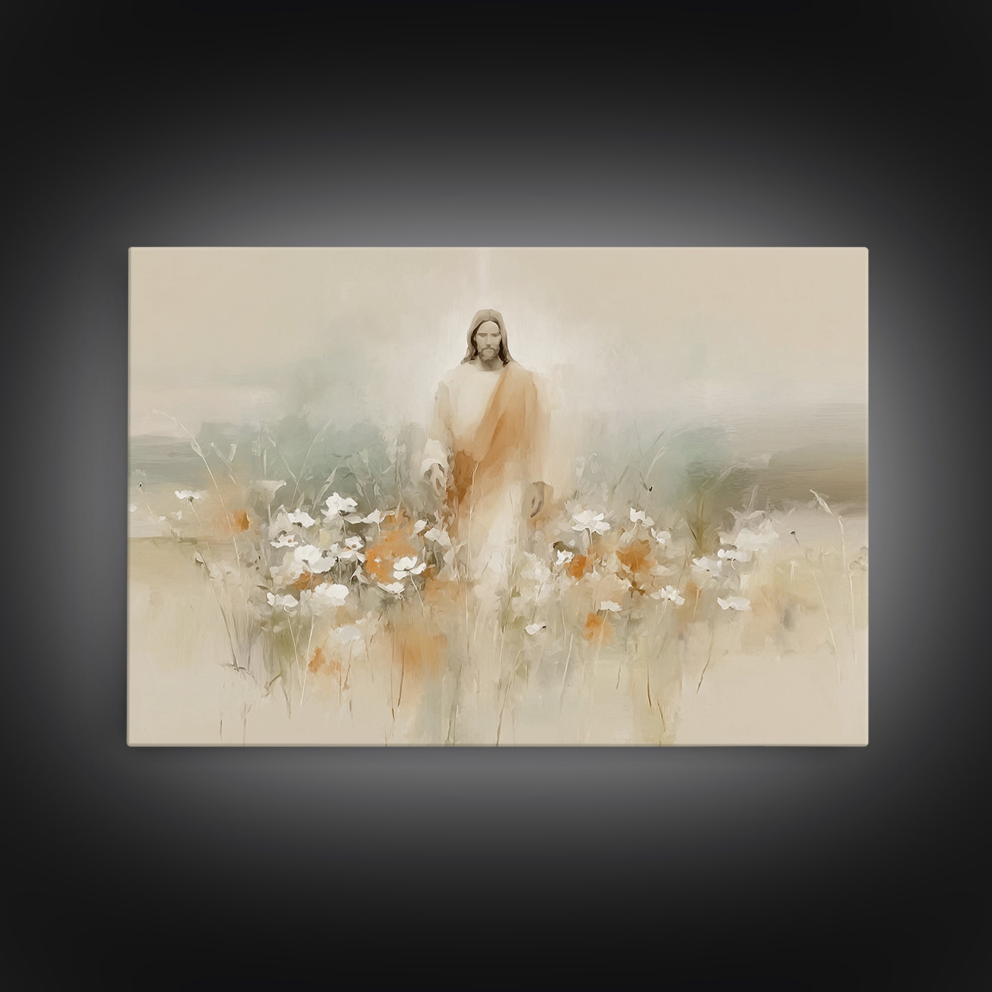 Floral Redemption, Framed Canvas Print, Christian Wall Art, Christian Art Canvas, Jesus Painting, Christian Christmas Art, Modern Christian