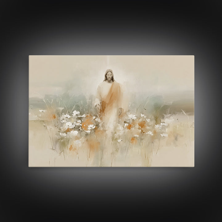 Floral Redemption, Framed Canvas Print, Christian Wall Art, Christian Art Canvas, Jesus Painting, Christian Christmas Art, Modern Christian