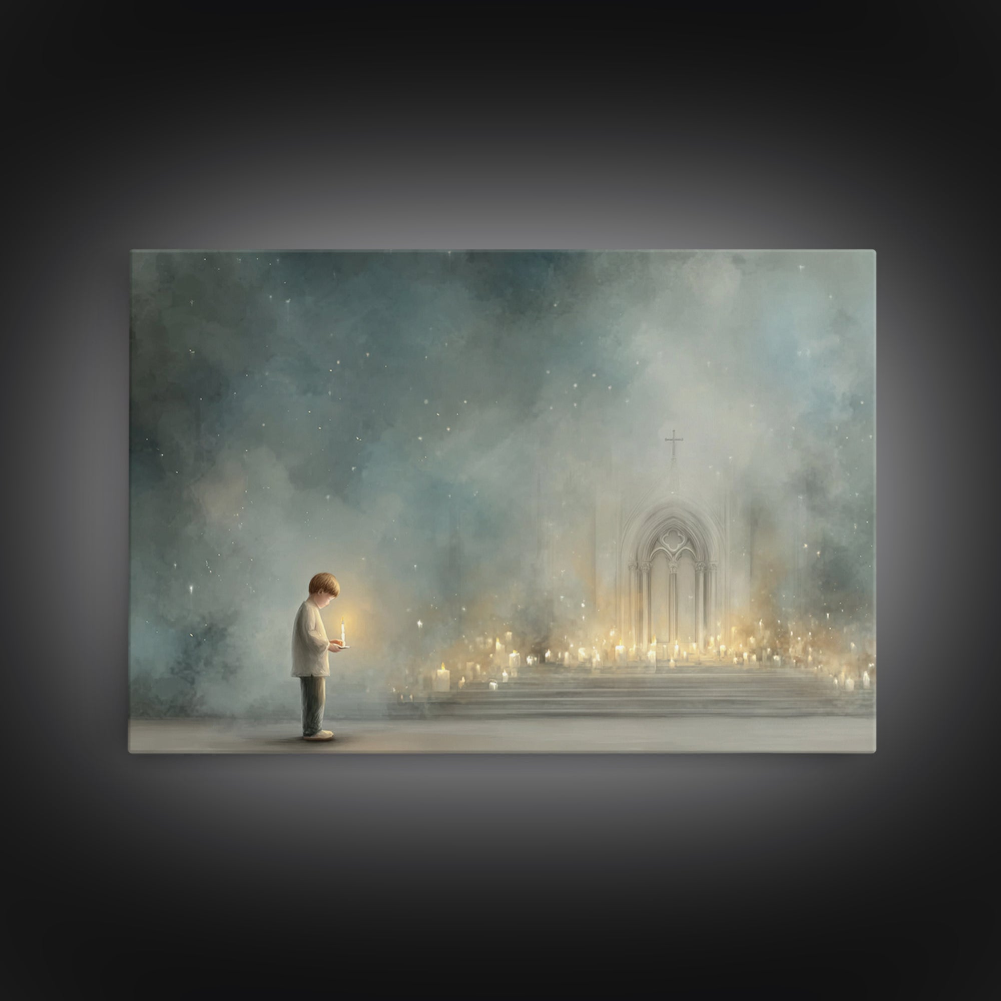 Child Of Light – Framed Canvas Print – Christian Art Canvas – Christian Wall Art – Minimalist Christian Art – Christian Christmas Art