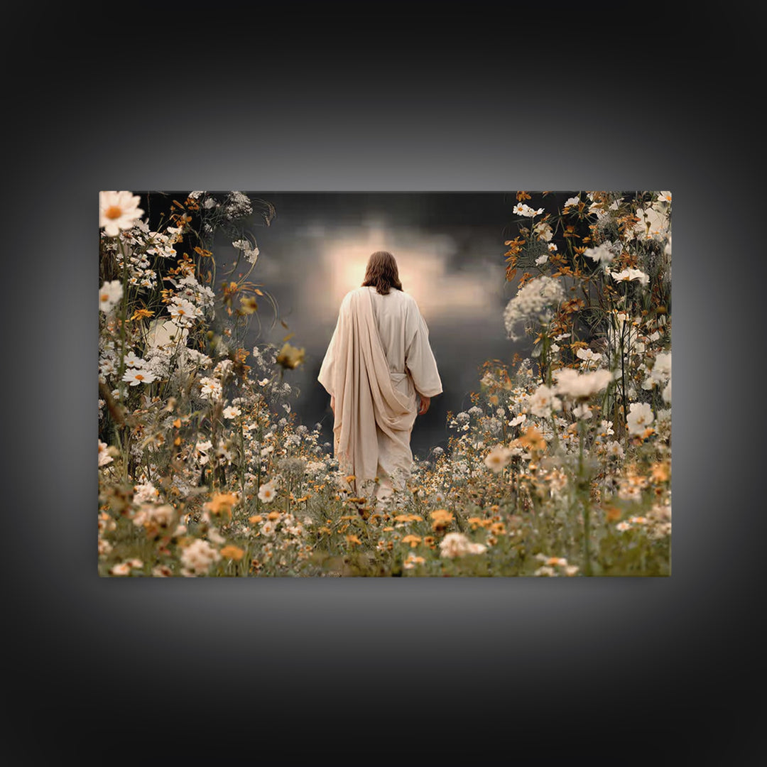Path Of Light – Framed Canvas Print – Christian Wall Art – Jesus Painting – Christian Art Canvas – Moody Christian Art – Christian Gift Ide