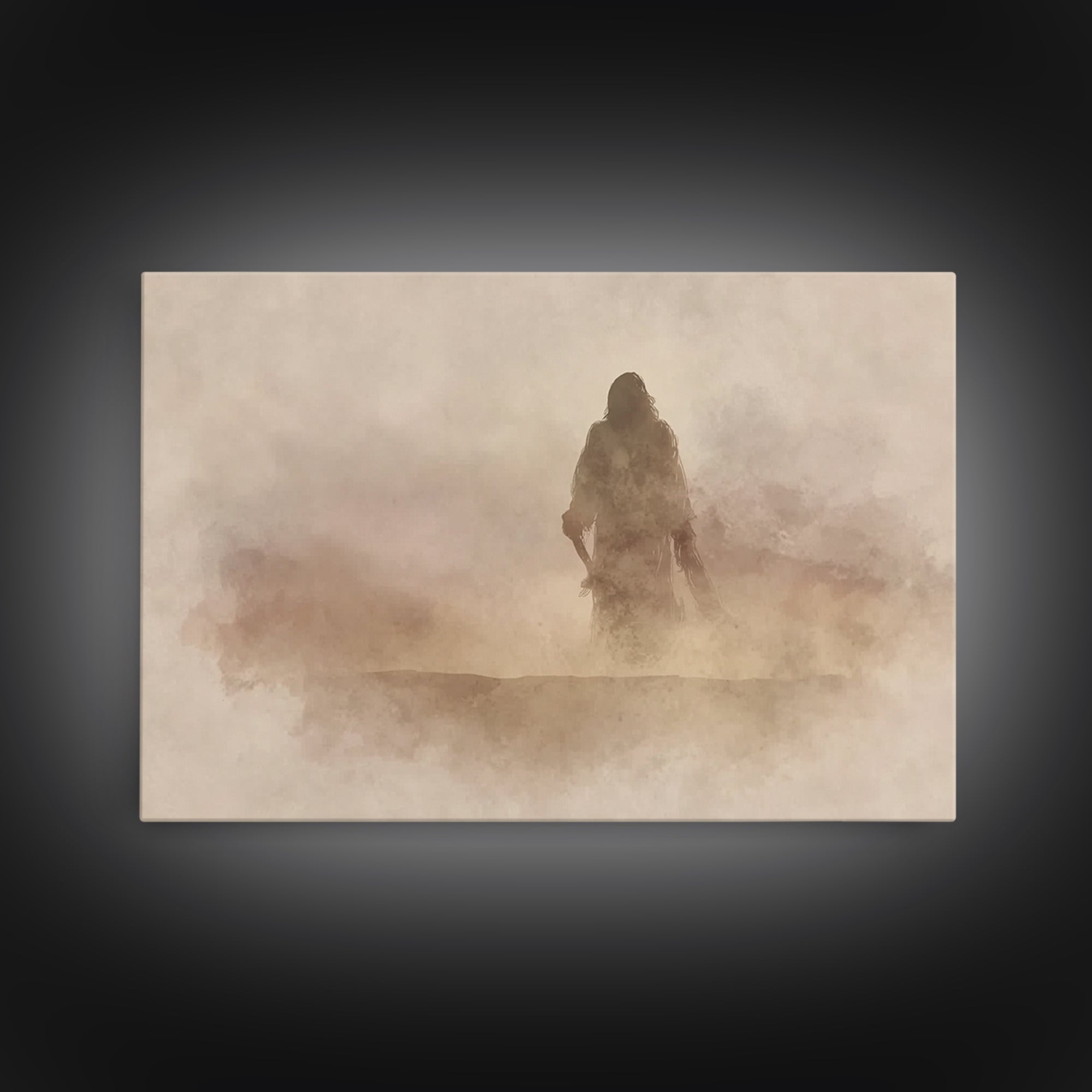Desert Vision | Framed Canvas Print | Christian Art Canvas | Christian Wall Art | Jesus Painting | Minimalist Christian Art | Christian Art