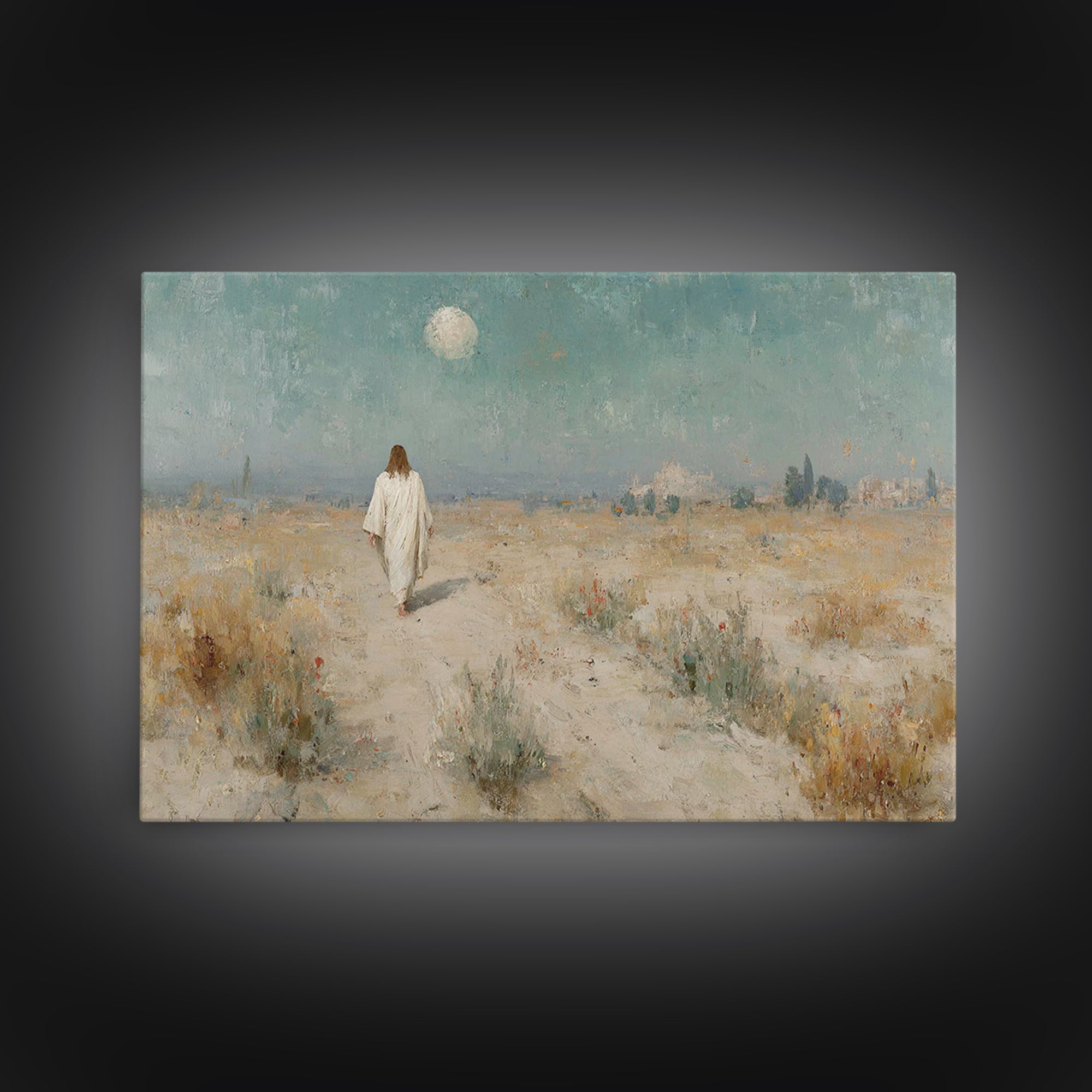 Wilderness Hope – Framed Canvas Print – Christian Art – Jesus Painting – Christian Wall Art – Vintage Christian Art – Christian Art Canvas
