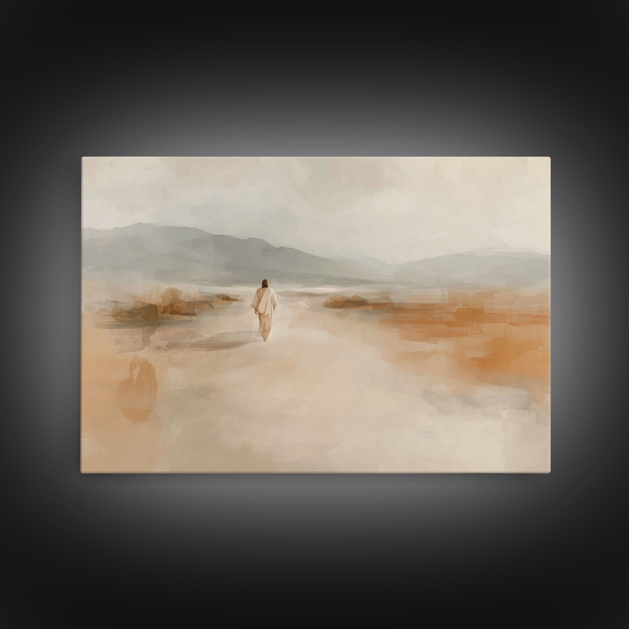 Quiet Journey | Framed Canvas Print | Christian Wall Art | Jesus Painting | Christian Art Canvas | Minimalist Christian Art | Christian Gif