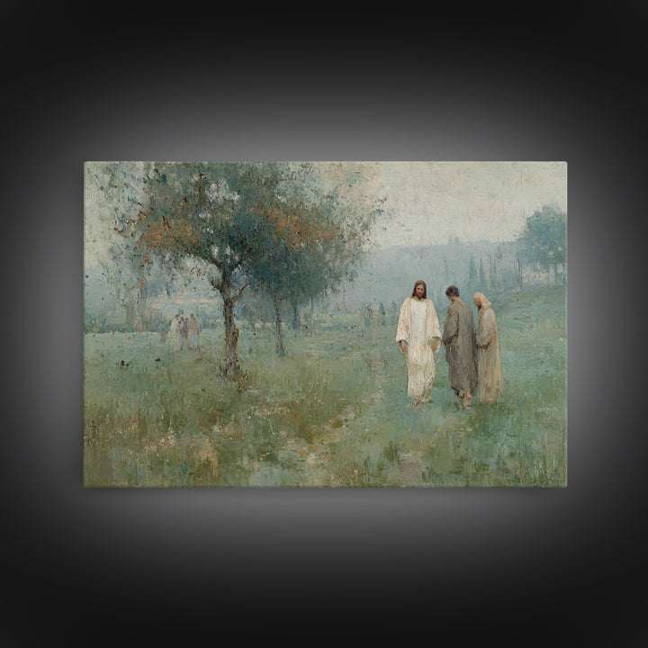 Garden Walk Light – Framed Canvas Print – Christian Wall Art – Jesus Painting – Christian Art Canvas – Modern Christian Painting – Christia