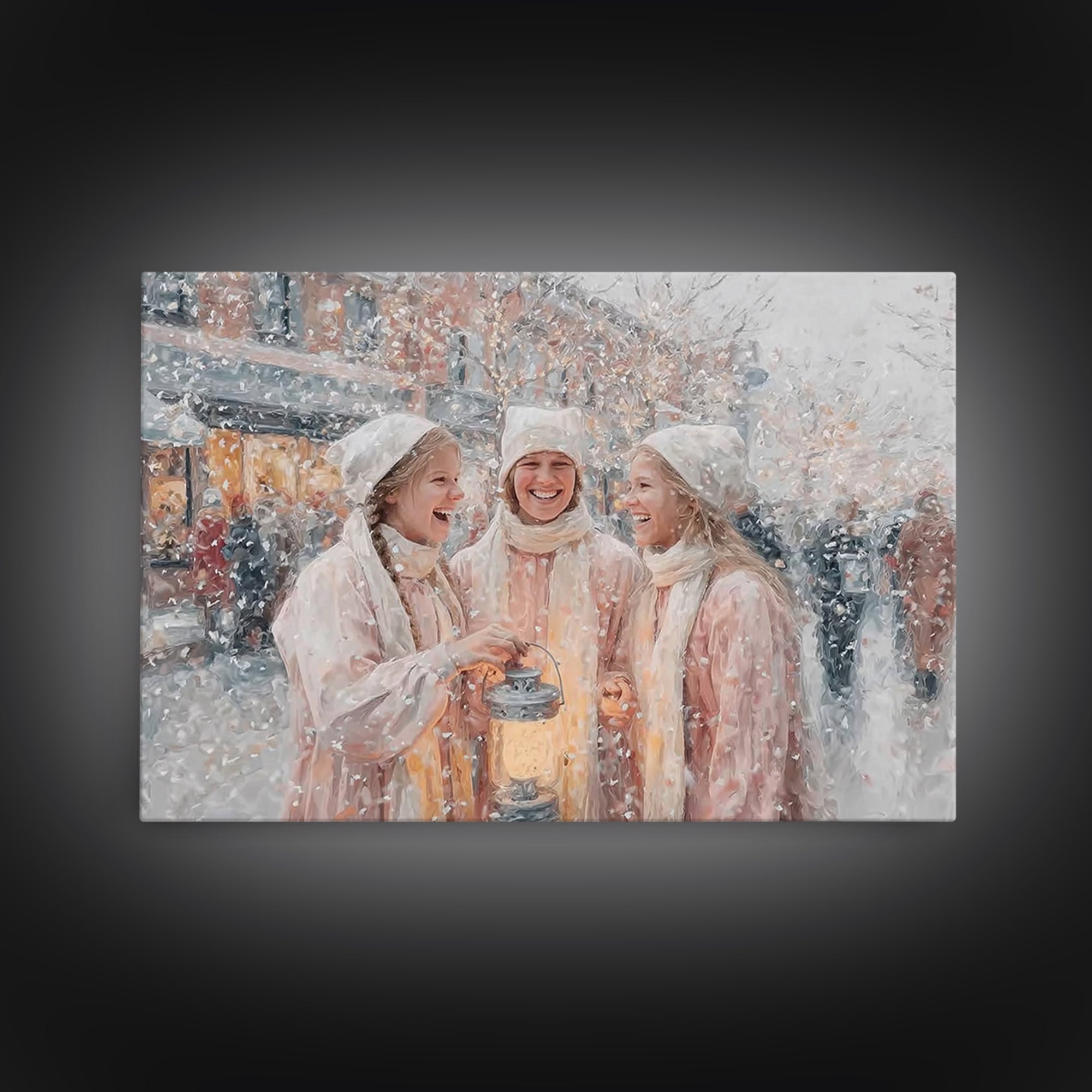 Lantern Joy – Framed Canvas Print – Christmas Art Prints – Christian Christmas Art – Christmas Wall Art – Christmas Art Canvas – Christian