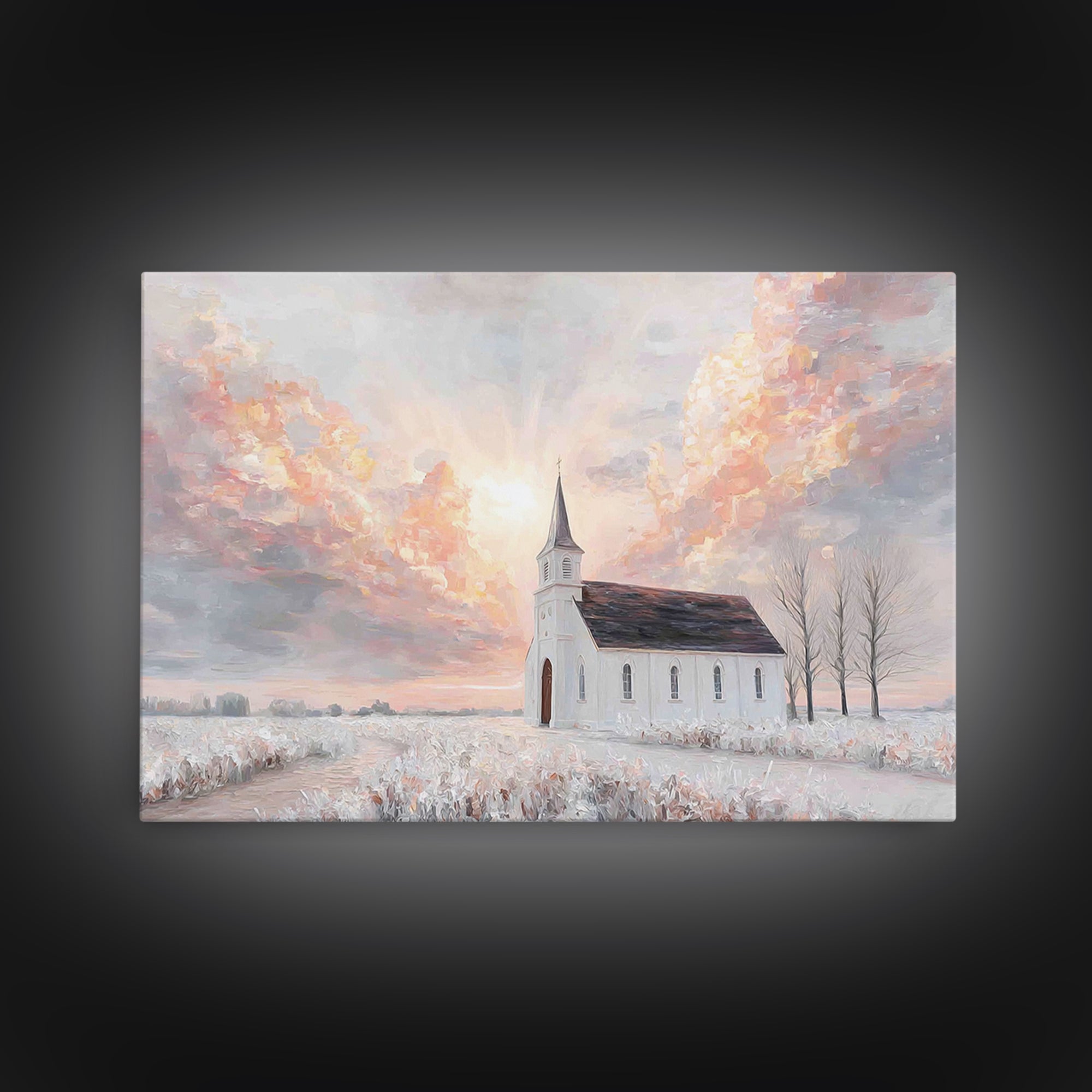Dawnlit Sanctuary, Framed Canvas Print, Christian Art Canvas, Christian Wall Art, Christian Art, Modern Christian Art, Christian Gift Ideas