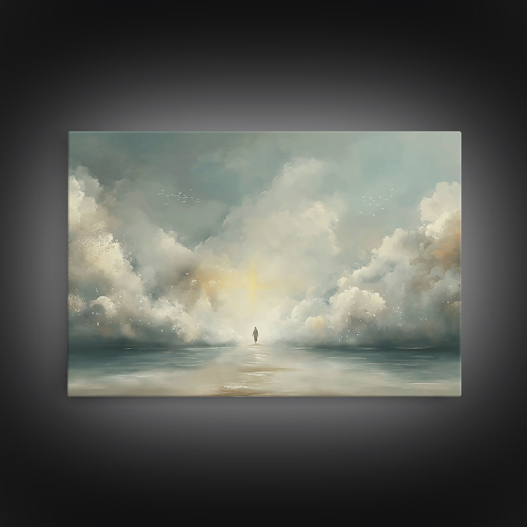 Heavenly Passage – Framed Canvas Print – Christian Wall Art – Jesus Painting – Christian Art Canvas – Modern Christian Art – Christmas Art