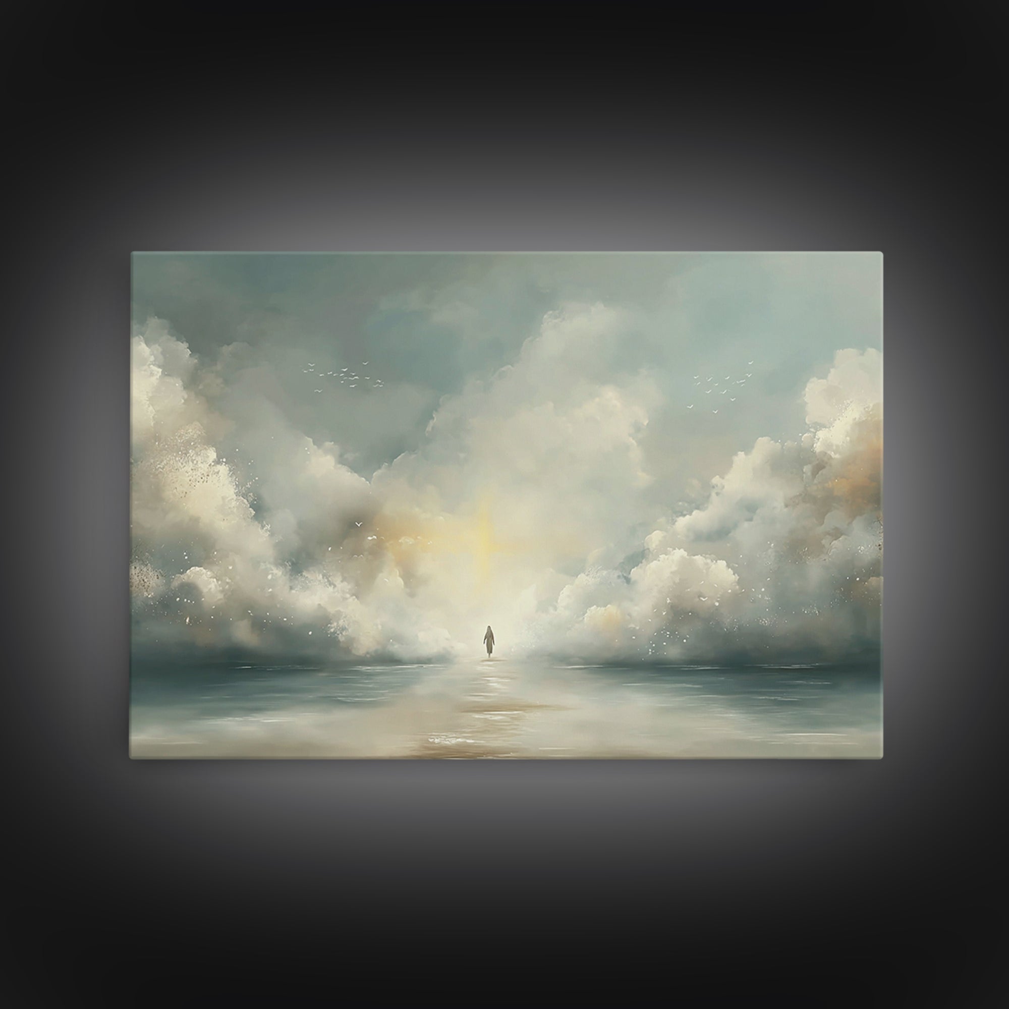 Heavenly Passage – Framed Canvas Print – Christian Wall Art – Jesus Painting – Christian Art Canvas – Modern Christian Art – Christmas Art
