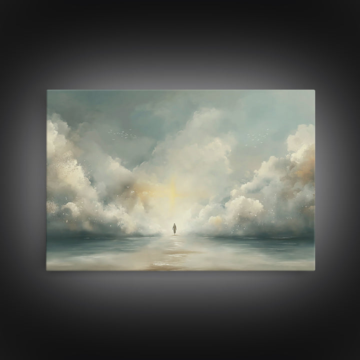 Heavenly Passage – Framed Canvas Print – Christian Wall Art – Jesus Painting – Christian Art Canvas – Modern Christian Art – Christmas Art