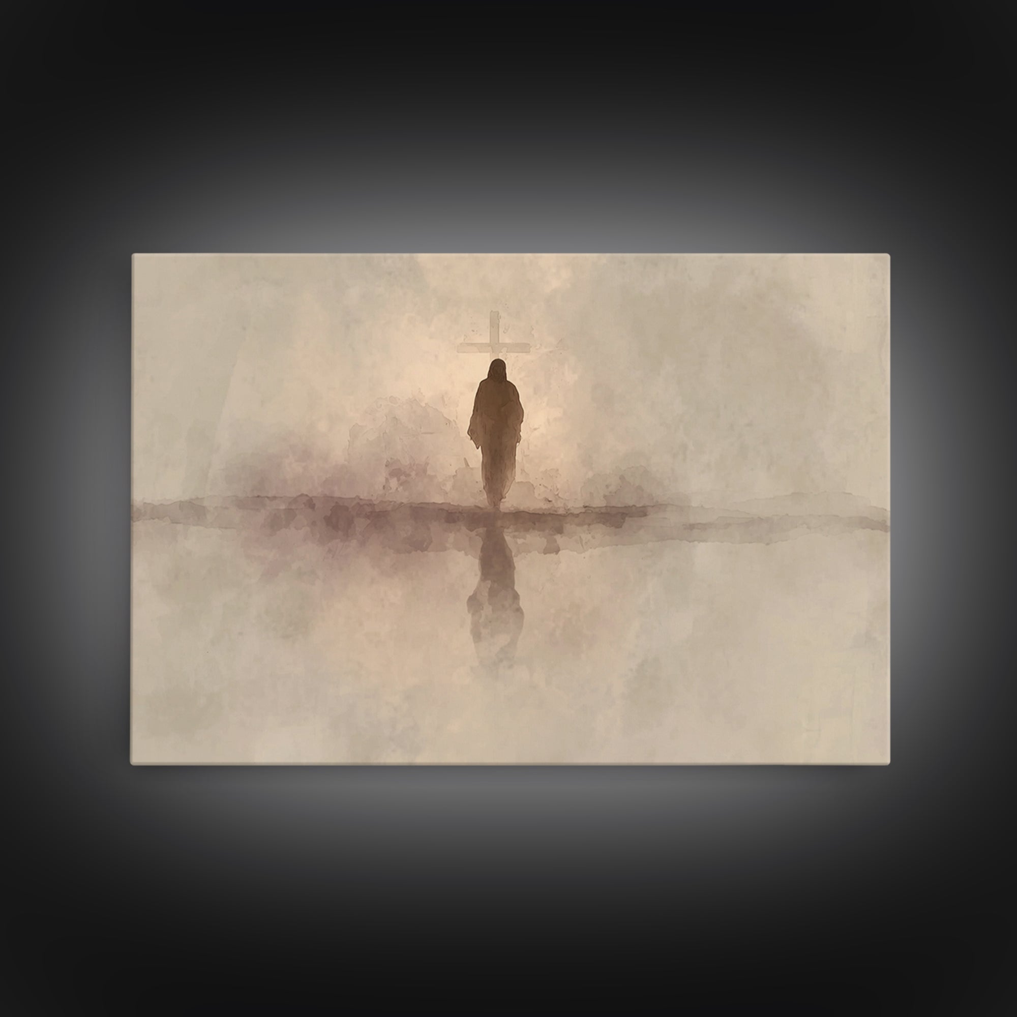 Silent Covenant, Framed Canvas Print, Christian Wall Art, Christian Art Canvas, Moody Christian Art, Jesus Painting, Christian Christmas Ar