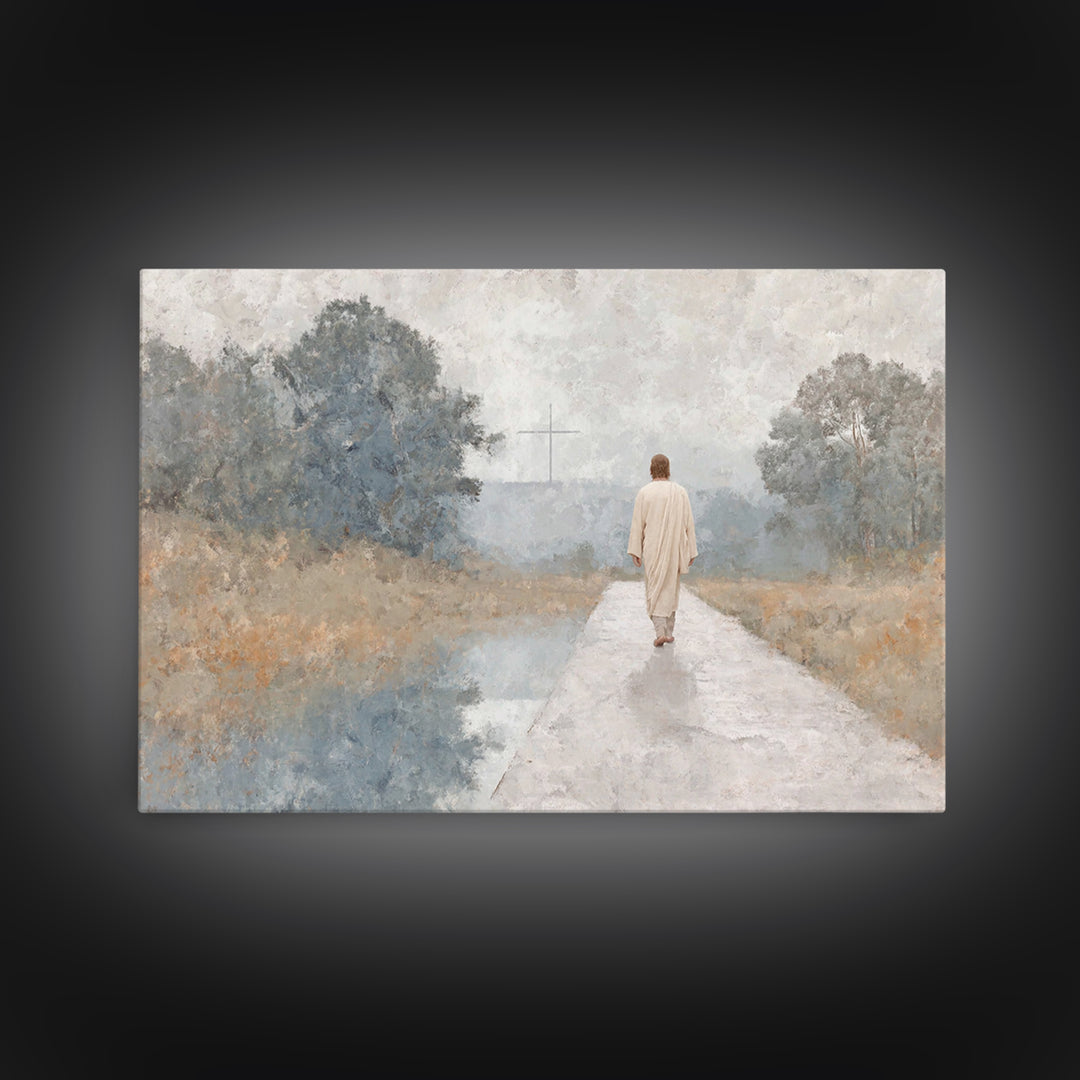 Path Of Mercy | Framed Canvas Print | Christian Art Canvas | Christian Wall Art | Large Christian Painting | Jesus Painting | Christmas Art