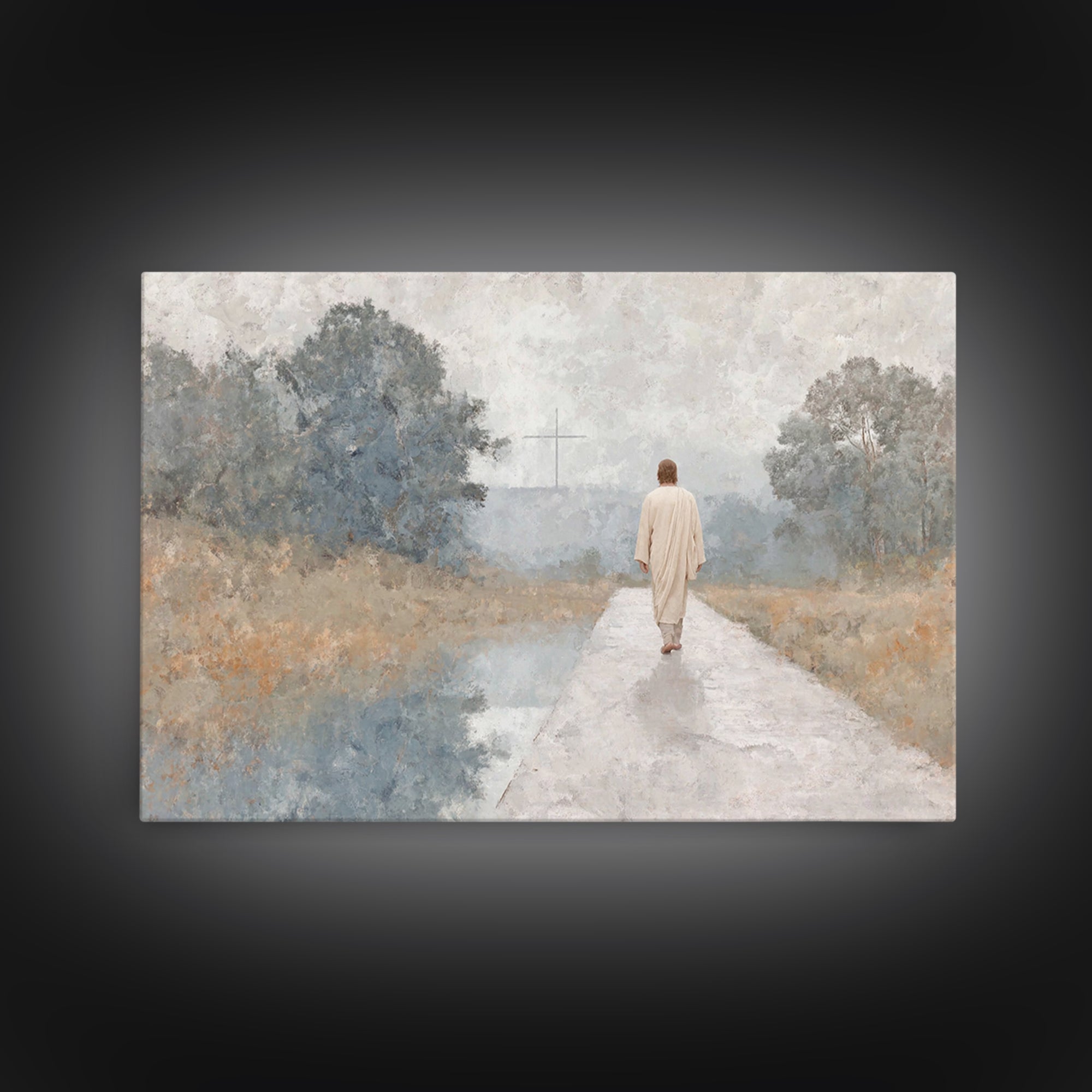 Path Of Mercy | Framed Canvas Print | Christian Art Canvas | Christian Wall Art | Large Christian Painting | Jesus Painting | Christmas Art