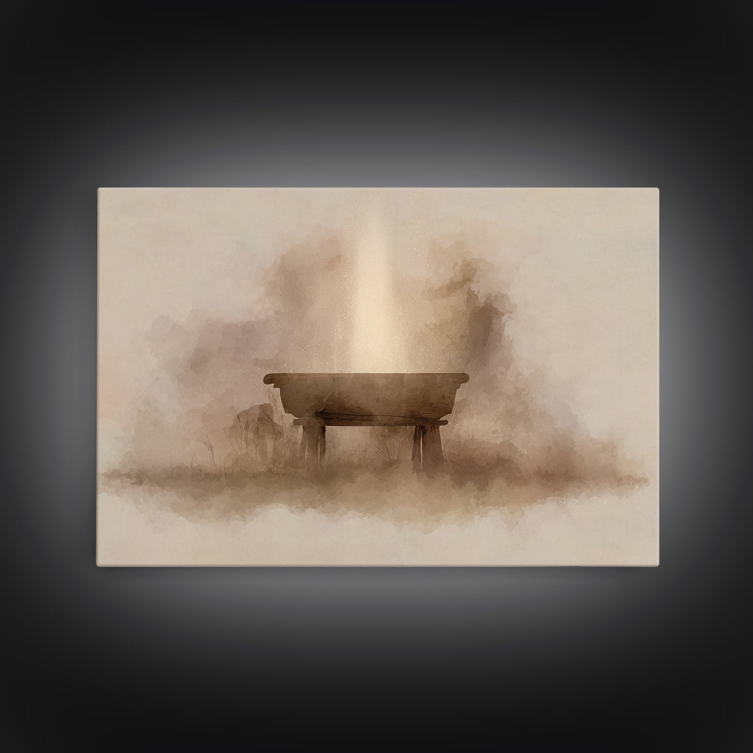 Manger Light – Framed Canvas Print – Christian Wall Art – Christian Art Canvas – Christmas Art – Christian Christmas Art – Christian Decor