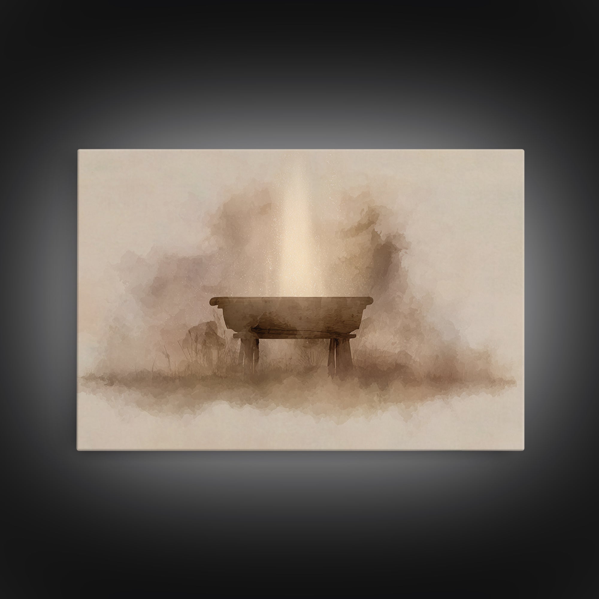 Manger Light – Framed Canvas Print – Christian Wall Art – Christian Art Canvas – Christmas Art – Christian Christmas Art – Christian Decor