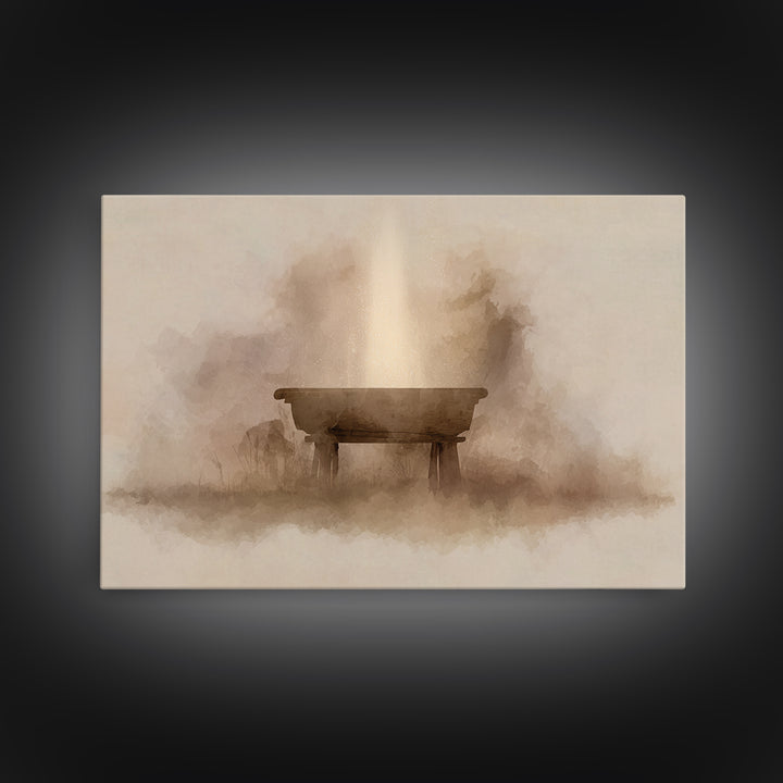 Manger Light – Framed Canvas Print – Christian Wall Art – Christian Art Canvas – Christmas Art – Christian Christmas Art – Christian Decor