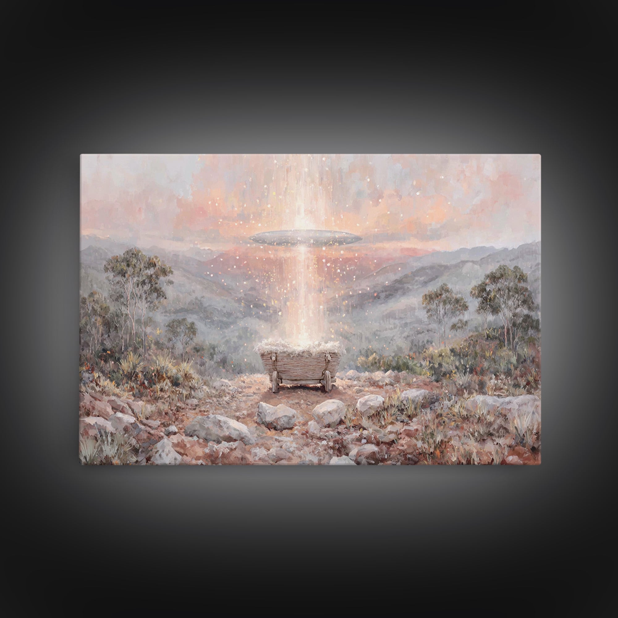 Heavenly Arrival – Framed Canvas Print – Christmas Art – Christian Wall Art – Christian Art Canvas – Christian Decor – Christian Christmas