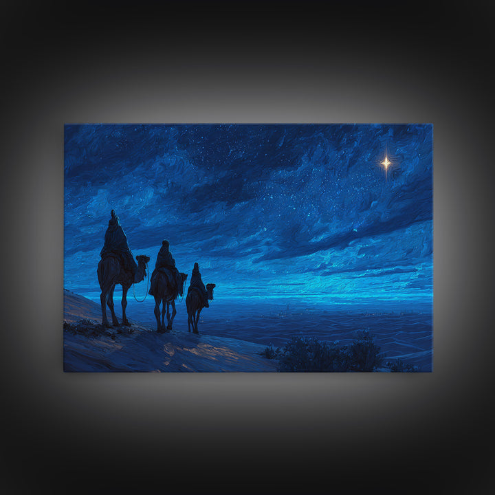 Star of Wonder – Framed Canvas Print – Christian Wall Art – Christmas Art – Christian Art Canvas – Christian Christmas Art – Christian Deco