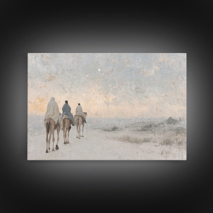 Silent Caravan – Framed Canvas Print – Christian Wall Art – Christian Christmas Art – Christian Art Canvas – Christian Decor – Christmas Ar