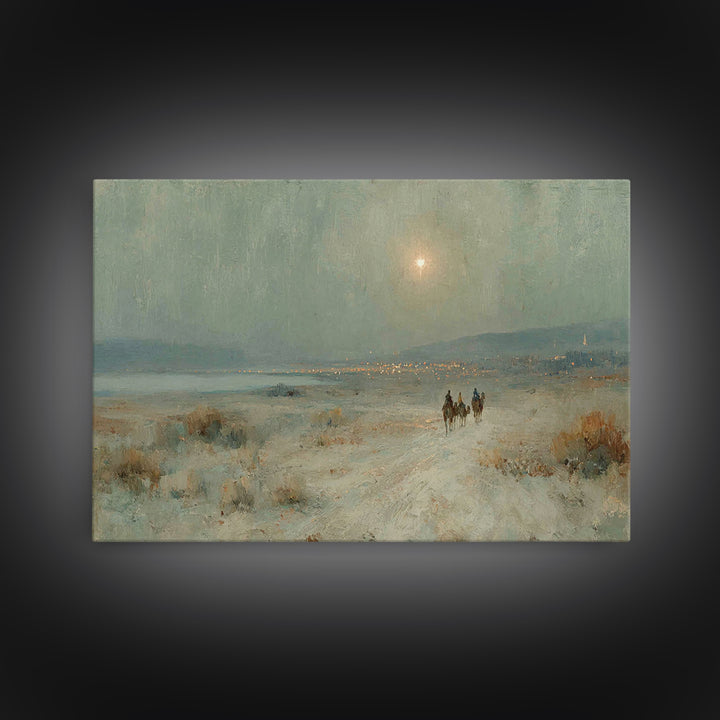 Three Kings Trail – Framed Canvas Print – Christian Art Canvas – Christian Wall Art – Christian Decor – Christian Christmas Art – Christmas