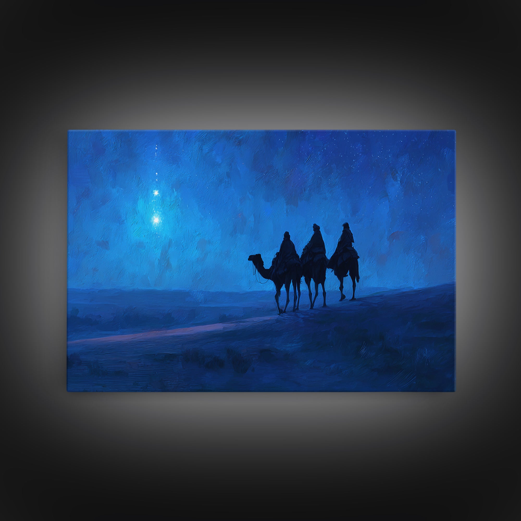 Bethlehem Starrise – Framed Canvas Print – Christian Decor – Christian Wall Art – Christian Christmas Art – Christian Art Canvas – Christma