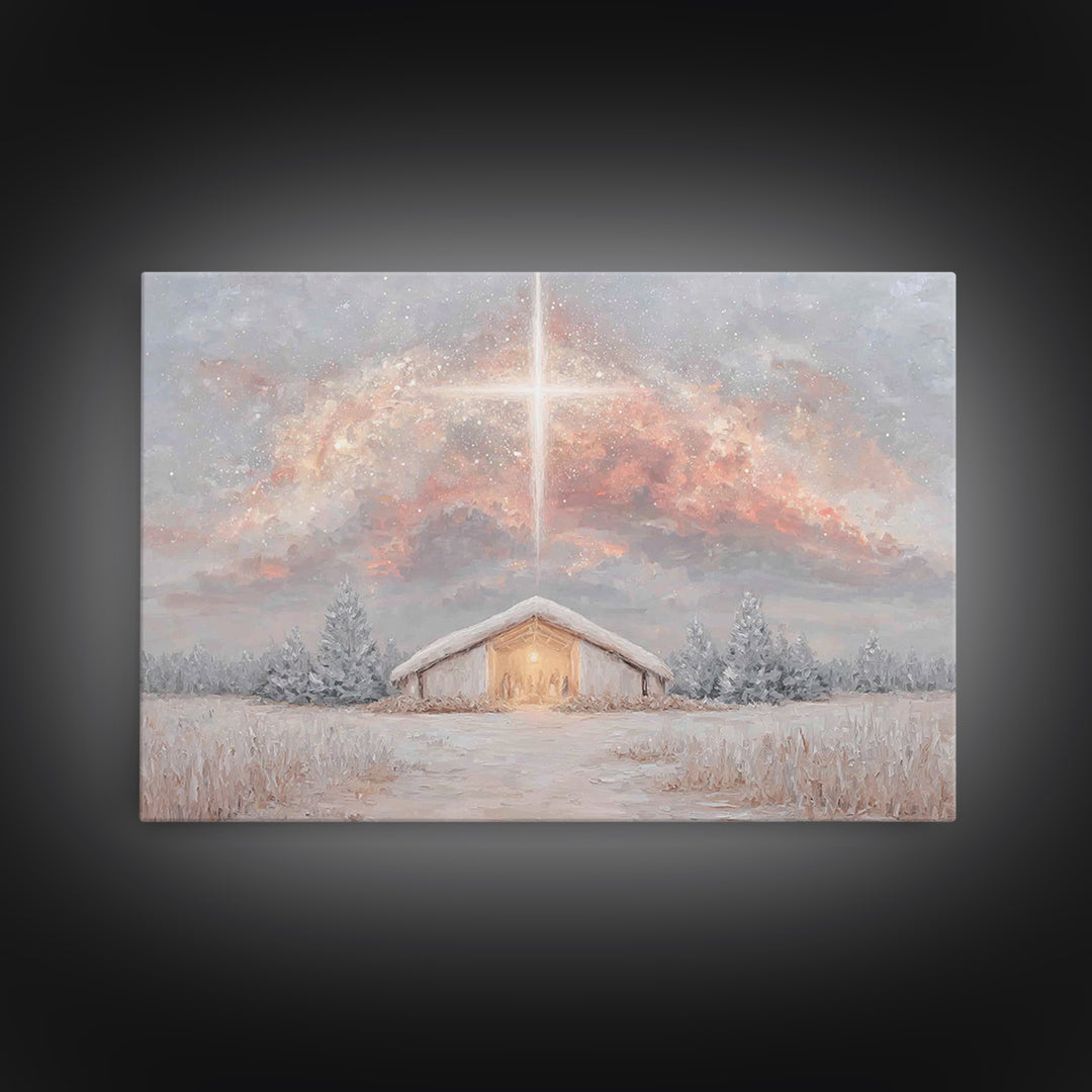 Winter Glory – Framed Canvas Print – Christian Decor – Christian Christmas Art – Christian Art Canvas – Christmas Art – Christian Wall Art