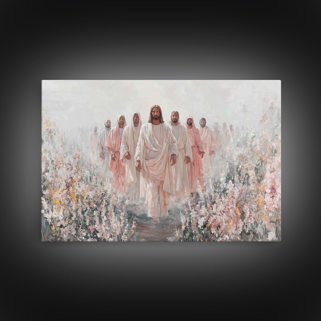Rose Garden Path – Framed Canvas Print – Christian Wall Art – Jesus Painting – Christian Art Canvas – Christian Christmas Art