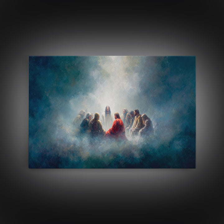 Upper Room Glow | Framed Canvas Print | Christian Art Canvas | Christian Wall Art | Jesus Painting | Christmas Art