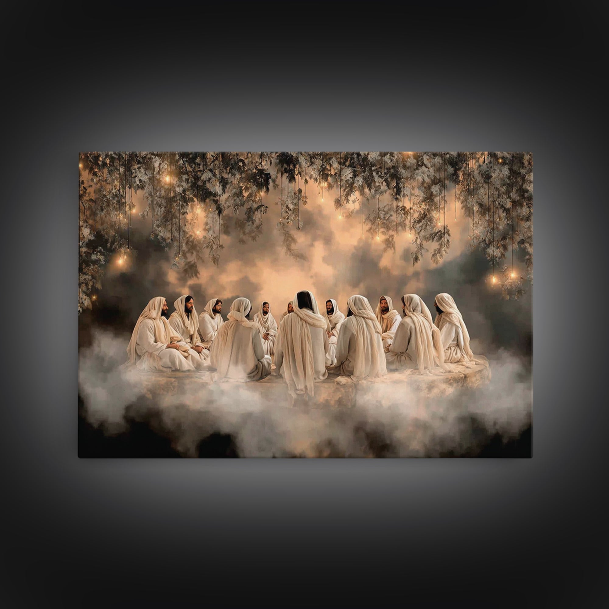 Starborne Council | Framed Canvas Print | Christian Art Canvas | Jesus Painting | Christian Wall Art | Christian Christmas